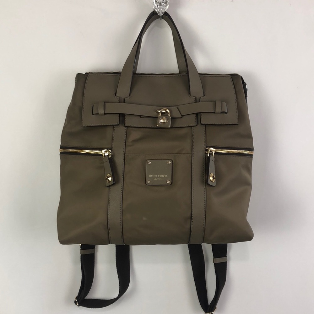 Henri Bendel Tan Nylon Convertible Knap Sack